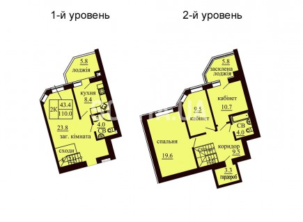 Двухуровневая квартира 110 м/кв - ЖК София