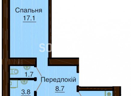 Двухкомнатная квартира 65.3 м/кв - ЖК София