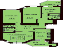 4-х комнатная квартира 112.2 м/кв - ЖК София