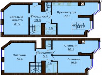 Двухуровневая квартира 141,7 м/кв - ЖК София