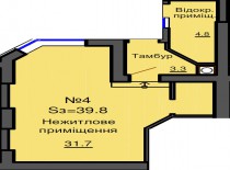 Нежилое помещение 39,8 м/кв - ЖК София