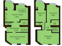 Двухуровневая квартира 141.5 м/кв - ЖК София