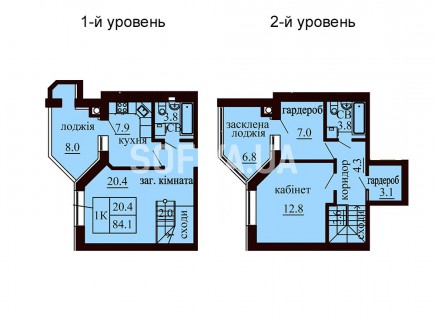 Двухуровневая квартира 84.1 м/кв - ЖК София