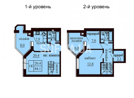 Двухуровневая квартира 84.1 м/кв - ЖК София