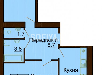 Двухкомнатная квартира 65.3 м/кв - ЖК София