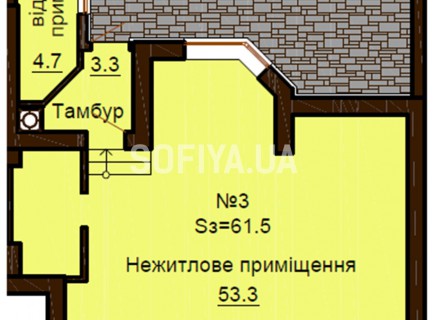 Нежилое помещение 61.5 м/кв - ЖК София