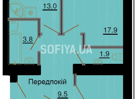 Трехкомнатная квартира 72,2 м/кв - ЖК София