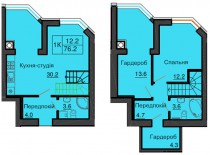 Двухуровневая квартира 76,2 м/кв - ЖК София