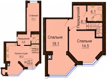 Двухуровневая квартира 108.8 м/кв - ЖК София
