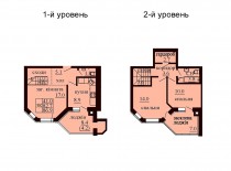 Двухуровневая квартира 86.9 м/кв - ЖК София