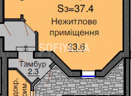 Нежилое помещение 37,4 м/кв - ЖК София