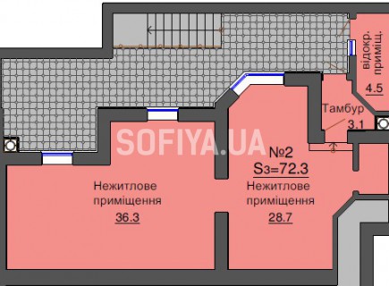 Нежилое помещение 72,3 м/кв - ЖК София