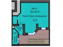 Нежилое помещение 56 м/кв - ЖК София