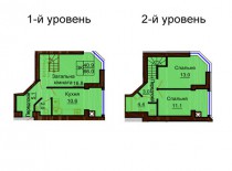 Двухуровневая квартира 66 м/кв - ЖК София