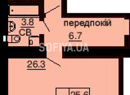 Однокомнатная квартира 51.6 м/кв - ЖК София