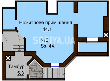 Нежилое помещение 44.1 м/кв - ЖК София