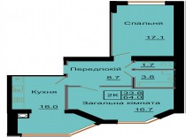 Двухкомнатная квартира 64,0 м/кв - ЖК София