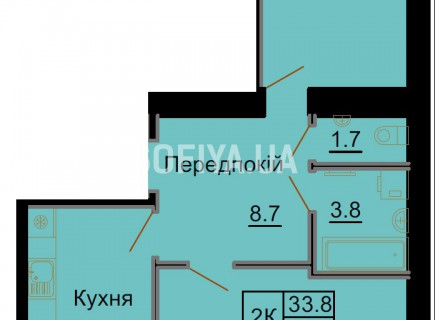 Двухкомнатная квартира 64,0 м/кв - ЖК София