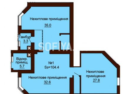 Нежилое помещение 104.4 м/кв - ЖК София