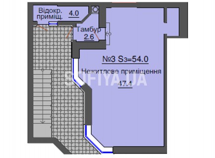 Нежилое помещение 54 м/кв - ЖК София