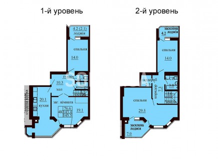 Двухуровневая квартира 145.5 м/кв - ЖК София