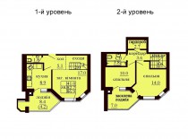 Двухуровневая квартира 86.9 м/кв - ЖК София