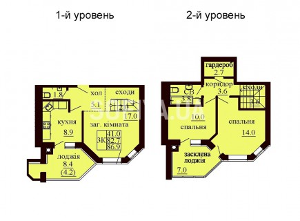 Двухуровневая квартира 86.9 м/кв - ЖК София