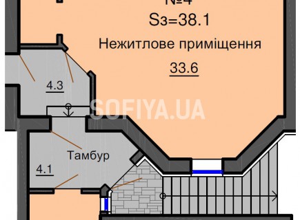 Нежилое помещение 38,1 м/кв - ЖК София