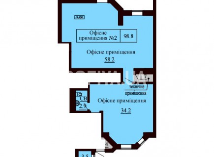 Нежилое помещение 98.8 м/кв - ЖК София