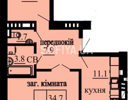 2-х комнатная квартира 67.2 м/кв - ЖК София