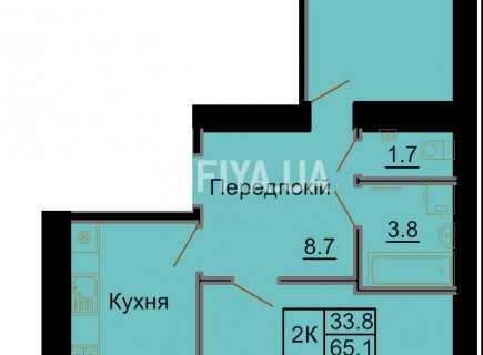 Двухкомнатная квартира 65,1 м/кв - ЖК София