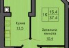 Однокомнатная квартира 37.4 м/кв - ЖК София