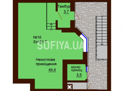 Нежилое помещение 51.7 м/кв - ЖК София