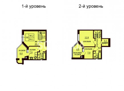 Двухуровневая квартира 84.1 м/кв - ЖК София