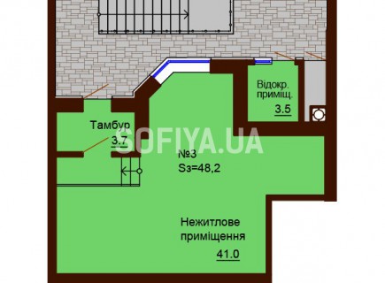 Нежилое помещение 48.2 м/кв - ЖК София