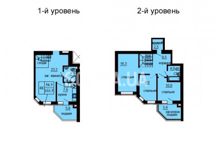 Двухуровневая квартира 103.5 м/кв - ЖК София