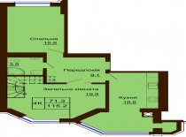 Двухуровневая квартира 115.2 м/кв - ЖК София