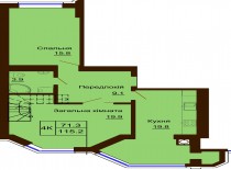 Двухуровневая квартира 115.2 м/кв - ЖК София