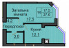 Однокімнатна квартира 37,6 м/кв - ЖК София