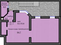 Нежилое помещение 72.8 м/кв - ЖК София