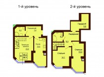 Двухуровневая квартира 96.5 м/кв - ЖК София