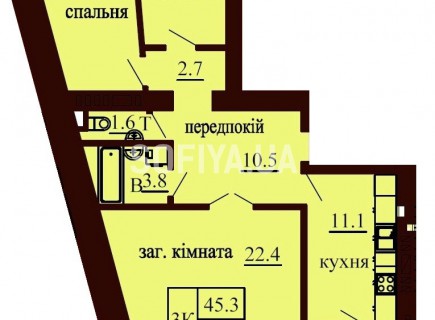 3-х комнатная квартира 84 м/кв - ЖК София