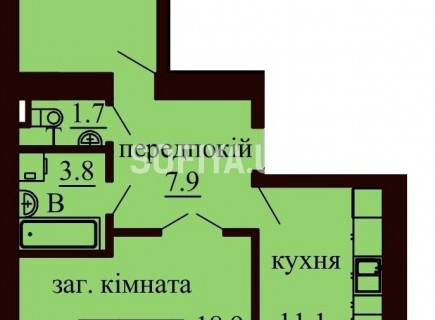 2-х комнатная квартира 67.2 м/кв - ЖК София