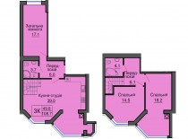 Двухуровневая квартира 108,7 м/кв - ЖК София