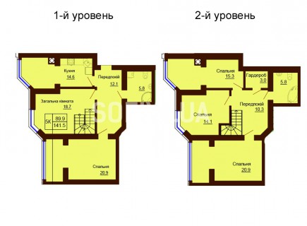 Двухуровневая квартира 141.5 м/кв - ЖК София