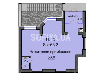 Нежилое помещение 63,6 м/кв - ЖК София
