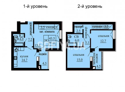 Двухуровневая квартира 95 м/кв - ЖК София