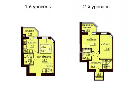 Двухуровневая квартира 83.6 м/кв - ЖК София