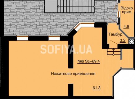 Нежилое помещение 69,4 м/кв - ЖК София