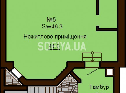 Нежилое помещение 46.3 м/кв - ЖК София